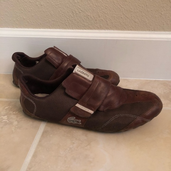 brown leather canvas shoes